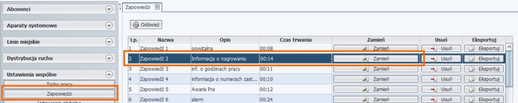 Wgrywanie plików zapowiedzi – ProximaWeb/LibraWeb